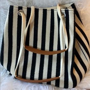 Striped summer hand bag
